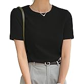 Leriya Fashion Women's Waffle Knit T-Shirt - Short Sleeve Lightweight Summer Top| Soft Breathable Crew Neck Casual Tee for Of