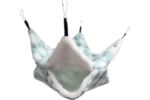 JUNERAIN - Amaca a 3 strati, for animali di piccola taglia, amaca for animali domestici, in pile di corallo, piccola gabbia for animali domestici, morbida e calda altalena, for animali di piccola