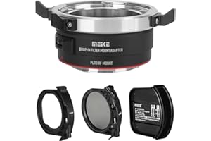 Meike MK-PLTE-C VND Manueller Fokus Objektivadapter mit Drop-In Variable ND und Klar UV Filter Konverter für ARRI PL-Mount Cinema Objektive auf E Mount Kameras A9 A7III A7II A7 A7R3 A7R4