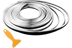 CHUANGOU Strisce per Interni Auto Tipo di Inserto 5M Accessori per Strisce Decorative, per Cruscotto Uscita Aria, con Raschietto, Argento