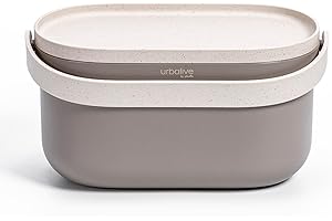 Urbalive Design Biomülleimer Küche 4L - Komposteimer Küche mit Deckel - Kleiner Mülleimer für alltäglichen Biomüll - Spülmaschinenfest - Mit Kaffeesatz-Beimischung hergestellt, inkl Biomüllbeutel