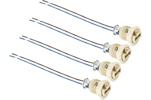 PATIKIL G9 lampsockel, 4-pack keramisk lamphållare kontaktbelysning ersättning med 140 mm kabeltråd för halogen glödlampa, LE