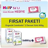 Hipp 2 Organic Baby Milk Combiotic 800 gr X 2 Advantage Pack (Wet Wipes Gift)