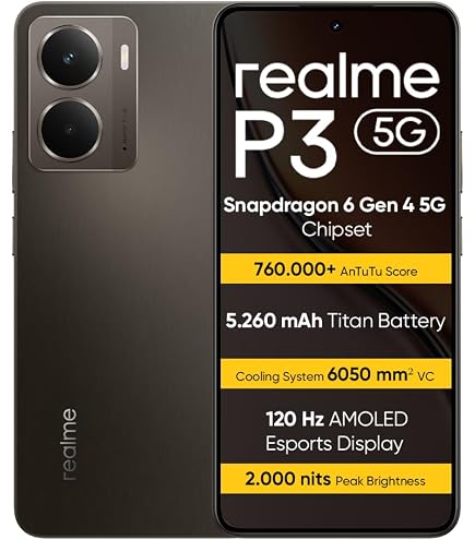 realme P3 Lite 8+256GB Smartphone, 50MP AI Camera, Octa-Core