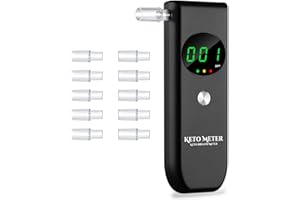 SOYAA Ketone Breath Tester, Newly Upgraded Breath Ketone Meter, Professional Precise Ketosis Breath Tester with 10 Reusable Mouthpieces for Testing Ketosis