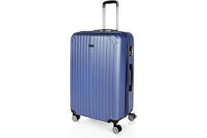 ITACA - Valise Grande Taille 23Kg Rigide Spacieuse XL pour Soute Avion Ultra Résistante Valise Extensible avec Cadenas À Combinaison Idéale pour Voyages Longs Et Moyens Séjours, Bleu Saphir