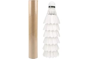 SXCCNW Federball Bälle, 6 Stück Gänsefeder Badminton Federbälle, Naturfederbälle Federball Shuttle, Gänsefedern Federball Shuttlecocks Badmintonbälle für Drinnen und Draußen