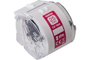 Brother CZ-1004 Zero-Ink Roll Cassette, Continuous Length, 25 mm (W) x 5 m (L), Brother Genuine Supplies, White