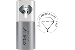 Semilac Protect Care Base para Esmalte de Uñas | 7ml | Fortalecimiento UV LED Base Coat Soak Off Gel para Protección de Uñas | Perfecto para Manicura y Pedicura Doméstica y Profesional