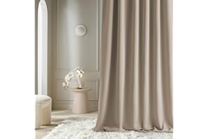 ‎ROOM99 ROOM99 Vorhang mit Silberen Ösen Aura 140 x 230 cm Breite x Höhe Schiebegardinen Modern Curtain Wohnzimmer Schlafzimmer Beige, 1 Stück