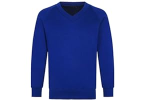 Candid Styles Kids Children Girls V Neck School Uniform Fleece Jumper Sweatshirt Top 5-13