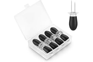 ecooe Corn on the Cob holder,Corn on the Cob Skewers,8 Pieces,Black Stainless Steel Corn Cob holders Grill Fork can be Used for Barbecue,Parties, Picnics,Camping and Provides an Additional Storage Box