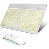 Microcase Tablet Telefonlar i&ccedil;in RGB Işıklı Şarjlı Bluetooth Klavye + Mouse AL4884 (Siyah)