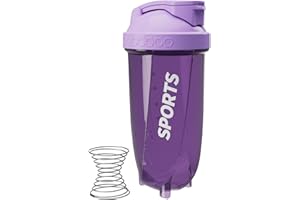 OUOUMUF Protein Shaker,shaker für proteinshakes- für super cremige Fitness Eiweiß Shakes,Protein shaker 600ml,Hexagonaler Design für perfekte Mischung, großer Öffnung, versteckter Tragegriff.(Violett)