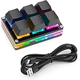 Ecarke Black OSU Keypad 6 Key Gaming Keyboard, USB Mini 6 Key Keypad Mechanical Gaming PC Keyboards Programming Macro with So