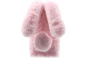 Tivenfezk Nadoli Hase Pelz Hülle für Xiaomi Redmi Note 13 Pro 5G,3D Kaninchen Ohr Case Warme Flauschige Plüsch Schutzhülle Handy Schale Tasche Soft Haut,Rosa
