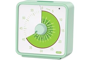 Conchstar 60 Minutes Visual Timer pour Les Enfants, Countdown Timer pour la Salle de Classe, Learning Table Timer, Outil de Gestion du Temps pour Les Enfants à Motif de Fruits (Vert)