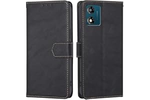 GENERIC Aggoly for Motorola Moto E13 Wallet Case with RFID Blocking, Premium Leather Case Cover [Card Slots] [Kickstand] Flip Case for Motorola Moto E13 Phone Cover (Black)