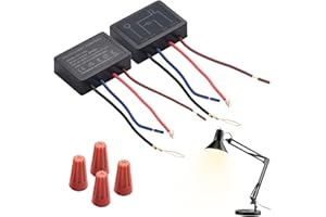 YdseozOA Juego de 2 interruptores táctiles para lámparas de mesa, 4 vías, sensor táctil, regulador de intensidad, con tapas de cable, para lámparas de mesa, lámparas de pie, lámparas de pared y