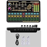Midex VS11 &Uuml;st Seviye St&uuml;dyo Kayıt Canlı Yayın Bluetooth ve Şarjlı Ses Kartı Efektli Radyo Mikseri (Telefon ve PC Podcast)