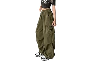 DINGJIUYAN Parachute Cargo Harem Pants Women Gothic Y2k Plus Size Elastic Waist Trousers Harajuku Punk Jogger