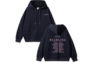 GENERIC Sweat à Capuche en Coton Deadline 2025 World Tour Graphic Support Merch High Street Zipper Sweatshirt Unisexe