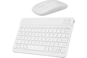 GENERICO Tastatura e mouse Bluetooth wireless, Tastatura silenziosa ricaricabile, ultrasottile e portatile, tastiera wireless da10 pollici adatta per iPad/tablet/PC/iOS/Android/Windows/Samsung/Lenovo