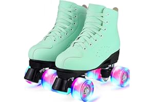YUDOXN Patins à roulettes 4 Roues, Rollers parallèles avec Roues Lumineuses, Haut Classique Patins, Roues pour Adultes, Enfants, débutants (Taille 37-43)