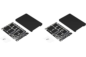 ADWITS Paquet de 2 2-en-1 M.2 NGFF (clé B/B+M) et Double connecteurs mSATA vers Boîtier de convertisseur SSD SATA III 6Gb/s 2,5"avec boîtier de Disque Dur de 7mm, Noir
