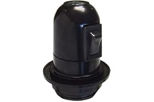 FONTINI Bf 1 Portalámpara E-27 Baquelita Roscado-Arandela con Interruptor, Negro, 4A-230 V