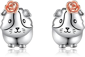 URONE Meerschweinchen/Ente/Axolotl/Französische Bulldogge/Hochlandkuh/Kaninchen Ohrstecker aus Sterlingsilber Niedlicher Tierschmuck Geschenke für Frauen