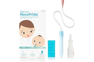 ‎FRIDA BABY Frida Baby Nasensauger Set | NoseFrida mit 10 Hygienefiltern & 20 ml Nasenspray | Sanft & nicht-invasiv bei Schnupfen | Spülmaschinenfest, BPA-frei, inkl. Aufbewahrungsbox