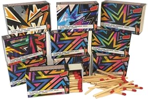 GENERICO Fiammiferi in Legno Cerini Accendifuoco Confezione 10 scatole da 40 pezzi,confezione 400 pezzi totali,Scatole di fiammiferi in Legno Fiammiferi Famigliari confezione Famiglia Caminetto Stufa Barbeque