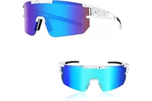 Ruikdly Lunette de Cyclisme Homme Lunette Velo Route Lunette de Vitesse Lunettes de Protection Cycling Glasses Lunettes Soleil UV400 pour Course à Pied Cyclisme Pêche Course Hommes Femmes