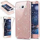  Kompatibel mit Galaxy S3/S3 Neo Hülle,Full-Body 360 Grad Bling Glänzend Glitzer Klar Durchsichtige TPU Silikon Hülle Handyhülle Tasche Front Cover Schutzhülle für Galaxy S3/S3 Neo,Rose Gold