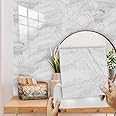 Uniface 10-Sheet Marble Peel and Stick Backsplash Bathroom Tile Sticker,11.8”x 11.8”Waterproof Peel and Stick Tile for Kitchen Backsplash,Showers,Bathrooms,Living Rooms and Flooring