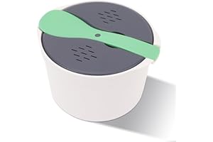 MEKOTRIN Arrocera para microondas, 2 L, Material de Polipropileno de Grado alimenticio, para microondas (Verde)