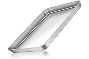 AEMIAO Bandejas para Horno de Acero Inoxidable, Bandejas Rectangular Antiadherente para Hornar, 1 Pieza, 40 x 30 x 2.5cm