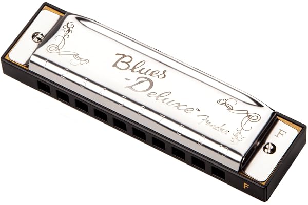 Fender Blues Deluxe Harmonica, Clé de F, 10 Trous, Nickel Chrome, Étui Inclus