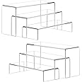 BPA® 6 pcs Rectangular shape Clear Acrylic Showcase Collectibles Display Stands display riser