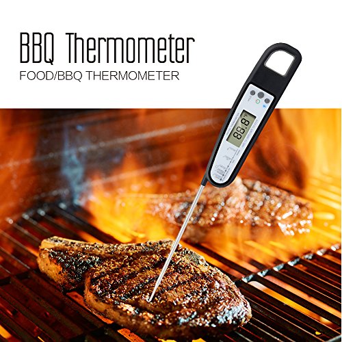 Malanzs Elektronisches Küchen- / Fleisch-Thermometer mit LCD-Anzeige, ideal zum Grillen, für Flüssigkeiten, Milch, Badewasser usw., Messbereich zwischen -50 °C und 300 °C schwarz - 5