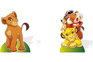 GENERICO Sagoma in Cartone RE Leone | Altezza Naturale | con Piede Autoportante | Ideale per Compleanni Feste Ed Eventi | Realizzato in Cartone Resistente | Made in Italy (Simba + Simba Timon e Pumba)