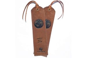 SOVEREIGN-GEAR Marque Pages en Cuir Fait Main | Marque-pages Pour Femmes et Hommes Avec un Motif de Carte du Monde | 2 Signet Pour Livre en Cuir Véritable avec Glands - Cadeau Idéal Pour Les Lecteurs