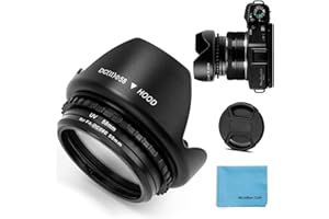 Fotover - Anello adattatore per filtro in metallo da 58 mm, con filtro UV, per fotocamera digitale Canon PowerShot G1X Mark II, adattatore filtro Canon FA-DC58E+paraluce a fiore tulipano