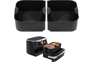 HOTUT Silikonowe wkładki do frytkownicy powietrznej dla Ninja Flex Drawer Air Fryer, 2szt AF500UK Akcesoria do frytkownicy powietrznej wielokrotnego użytku dla Ninja Foodi Flexdrawer Dual Air Fryer