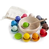 Montessori Jouet de tri, Dans des Tasses Grand Jeu en Bois 12 Balles 35 mm Âge 1 , Comptage des Montessori Jouet de tri, Dans des Tasses Grand Jeu en Bois 12 Balles 35 mm Âge 1 , Comptage des