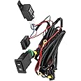 DAUZ Wire Harness, Fog Lamp Switch Wiring Kit ON-OFF Spotlight Switch, Switch Wire Harness Kit Car LED Switch Wiring Relay