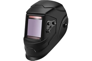 GFACHNT Casco de soldadura de vista grande 10 x 9,3 cm casco de soldadura automático colores reales oscurecimiento automático cascos de soldadura energía solar 4 sensor de arco ancho sombreado
