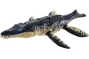 MATTEL Jurassic World Dominion Dinosaur Figure Kronosaurus Wild Roar with Sound and Attack Action, Medium Size Posable, Toy Gift with Connected Digital Play, HLP18