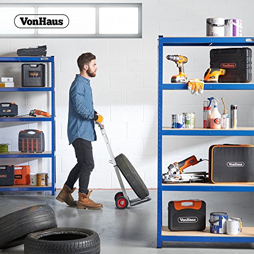 VonHaus 1,8 m schweres Stahl & MDF-Regal Fachbodenregal m. 5 Fächern / Werkbank – Massiv 875 kg Kapazität - 2